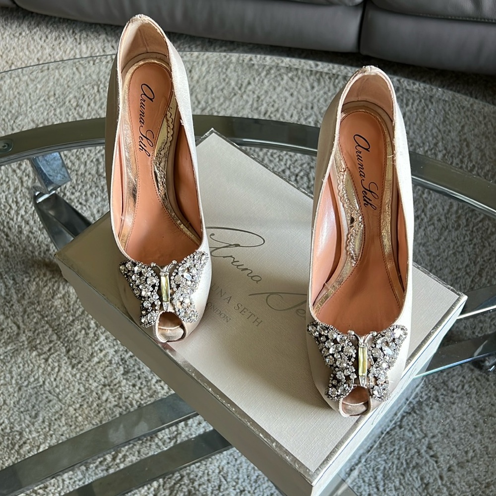 Aruna Seth Farfalla Platform Satin Heels